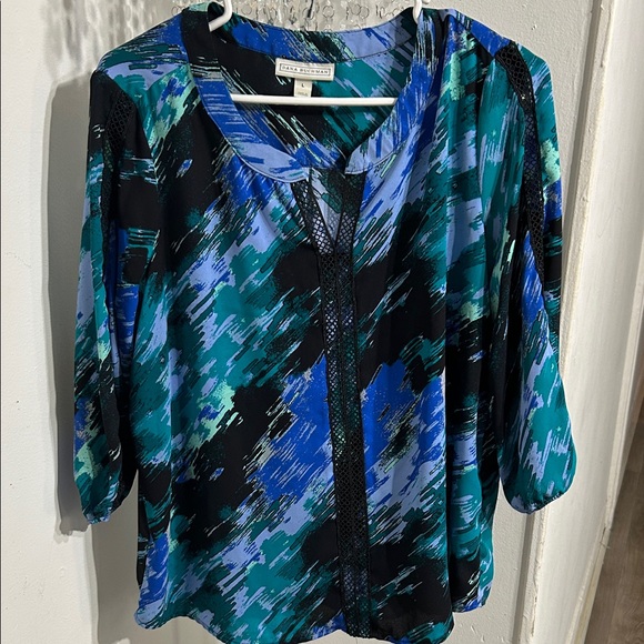 Catherine Malandrino Tops - Catherine Malandrino Blue and Green Abstract Blouse